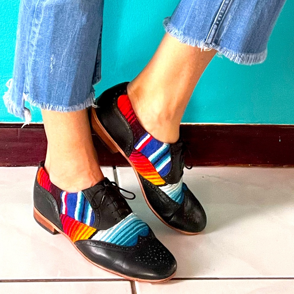 Colorful Women's Oxfords from Mexico sz 8.5 - Goodbye Folk